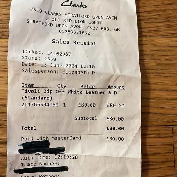 Clark’s white leather zip. Tivoli. SZ. 8 1/2 M. New. No box No tags. - Picture 10 of 10